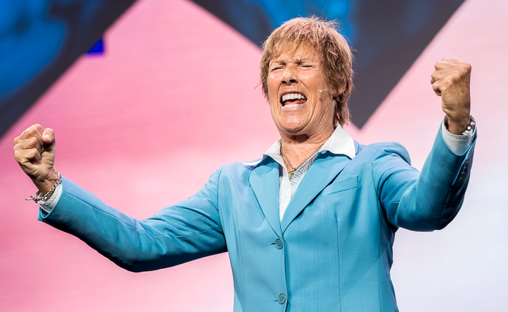 Diana Nyad speaks in Florida about swimming from Cuba to Florida.