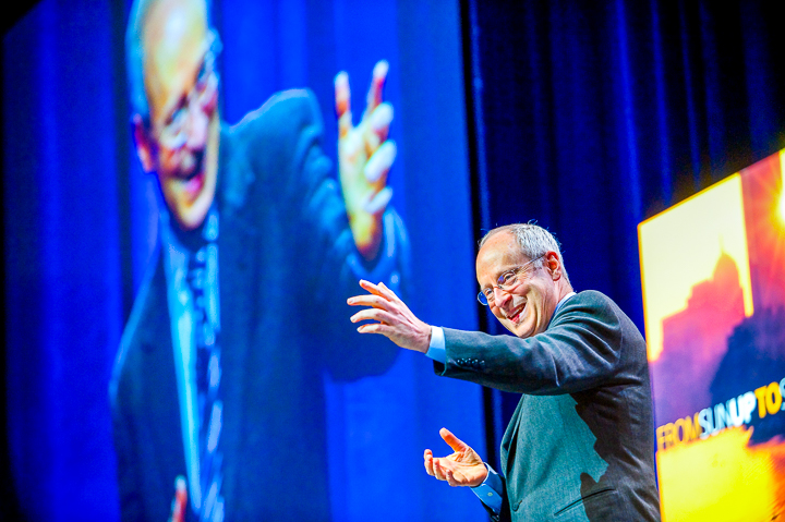 Harvard professor Michael Sandel speaks at the National Planning Conference in Boston.