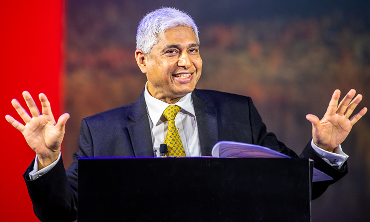 Author and Indian government secretary Vikas Swarup speaks at the United Way's Community Leadership & Impact Conference in Toronto.