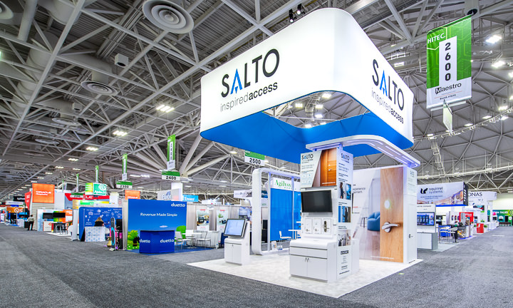 An early morning view of the HITEC trade show floor before the doors opened.