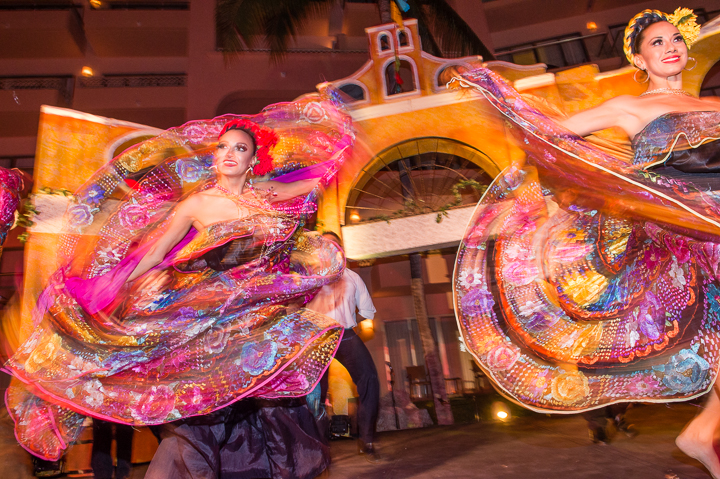 Traditional Mexican dancers perform for a corporate conference in Cancun.