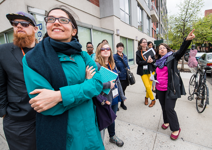 A walking tour for planners hears about recent planning decisions and their impact in Brooklyn.