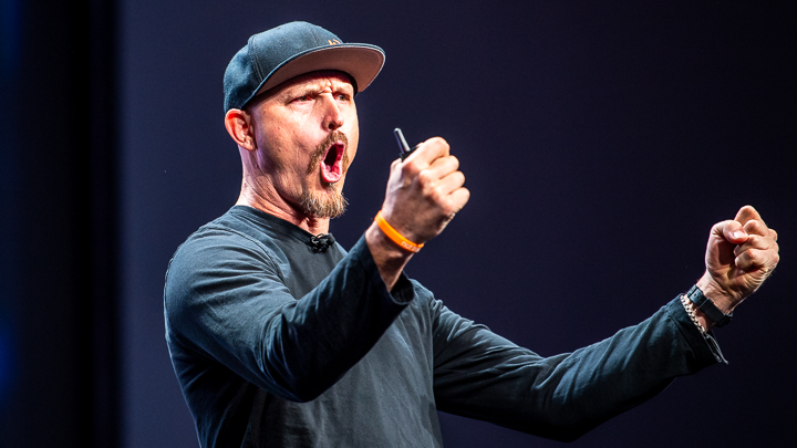 Not Impossible Foundation founder Mick Ebeling speaks at a conference in Denver.