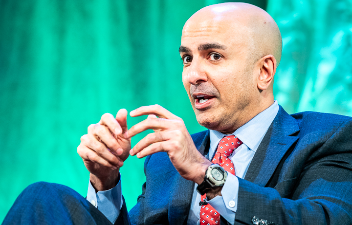 Neel Kashkari answers a question during a Q & A session with financial planners in Minneapolis.